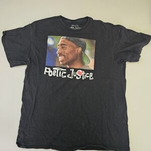Tupac Shakoor Vintage Poetic Justice Black Tshirt Size L (0004)